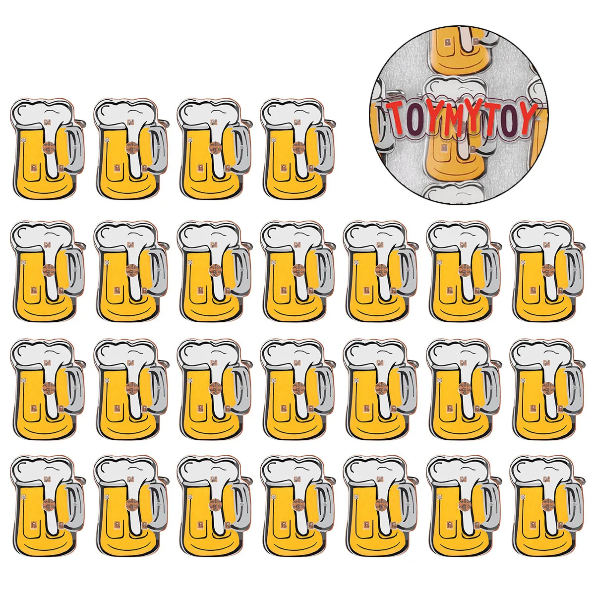 

25 шт. мигающая пивная кружка со светодиодной подсветкой, брошь для вечеринки, КТВ-бар, сувениры, разные цвета, прочный материал, привлекательный дизайн