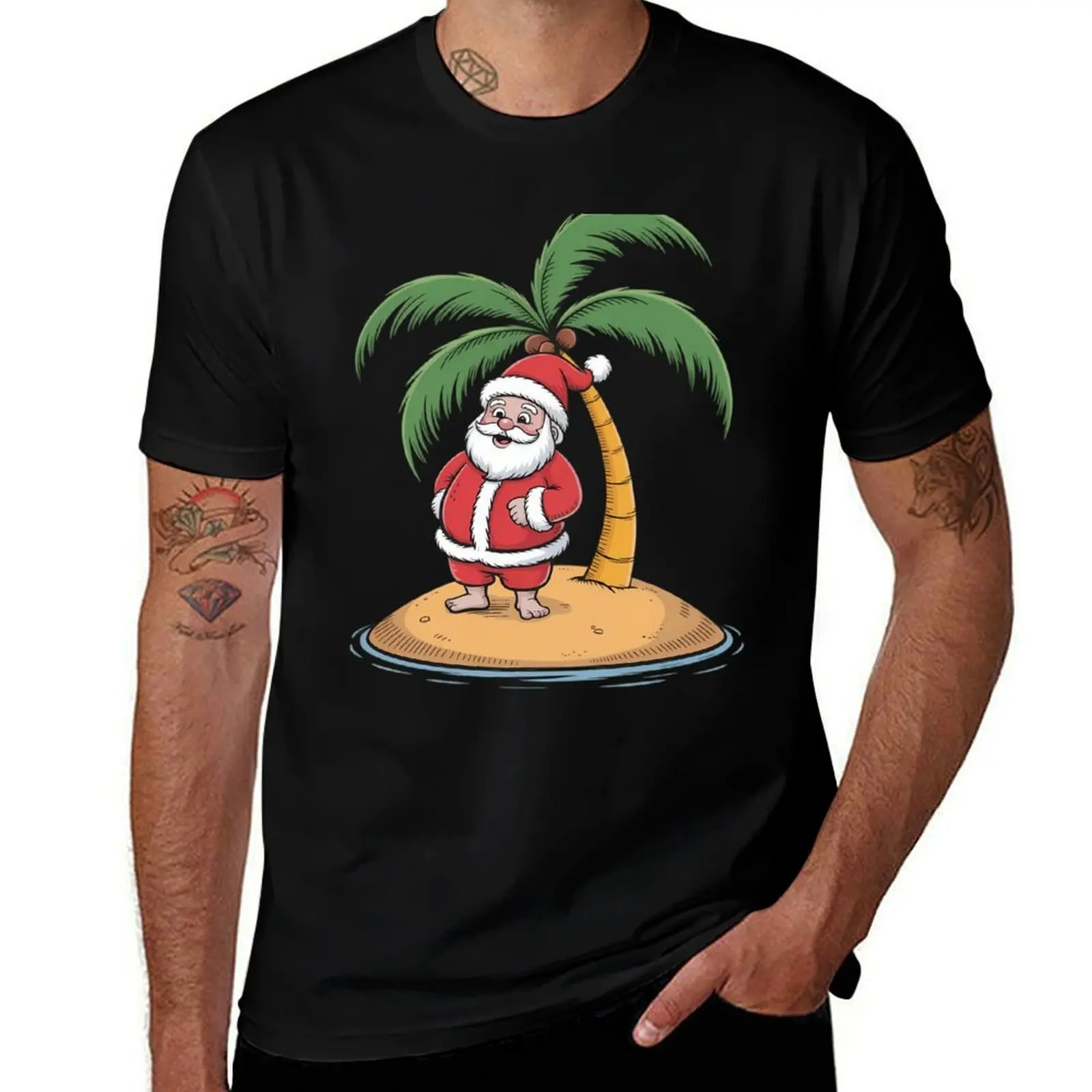 Летний купальник Mankini Santa, забавная пляжная футболка на Рождество в июле, белая летняя рубашка для мальчиков, мужские футболки