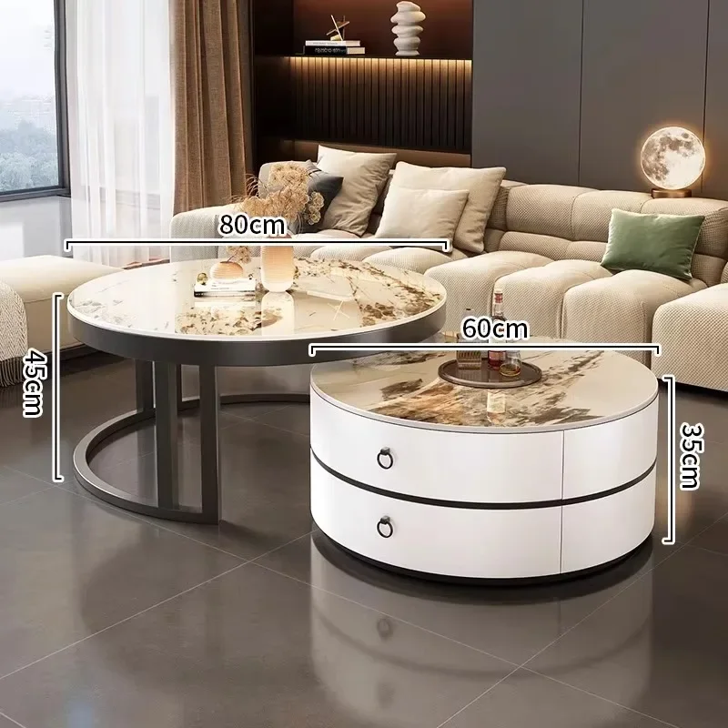 

Modern Nordic Coffee Tables Round Simple Designer Luxury Metal Coffee Table Design Modern Shower Show Couchtisch Salon Furniture