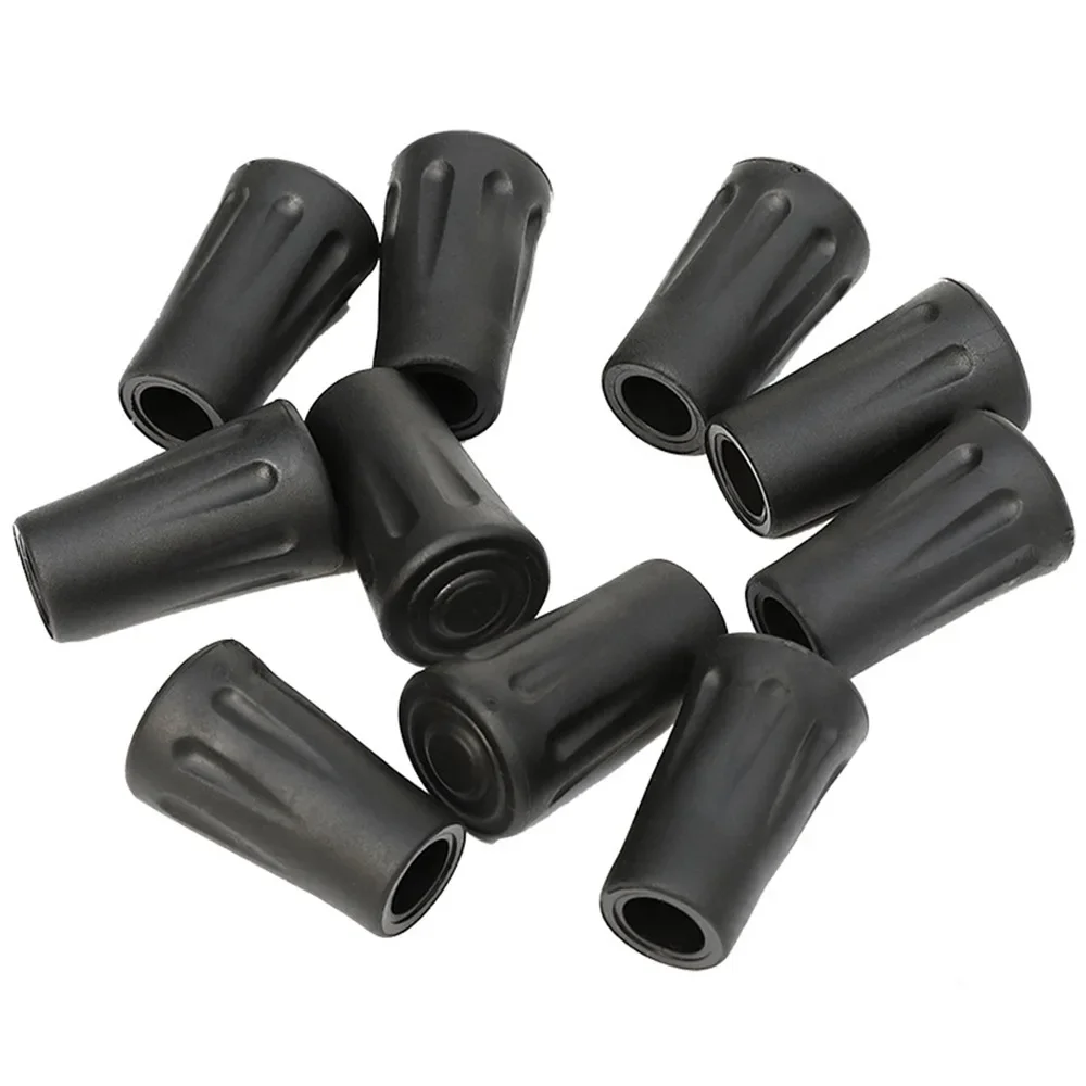 5pcs Trekking Pole Rubber Tips Anti Slip Shock Absorbing Wear Resistant Replacement Feet Caps Walking Stick Cover