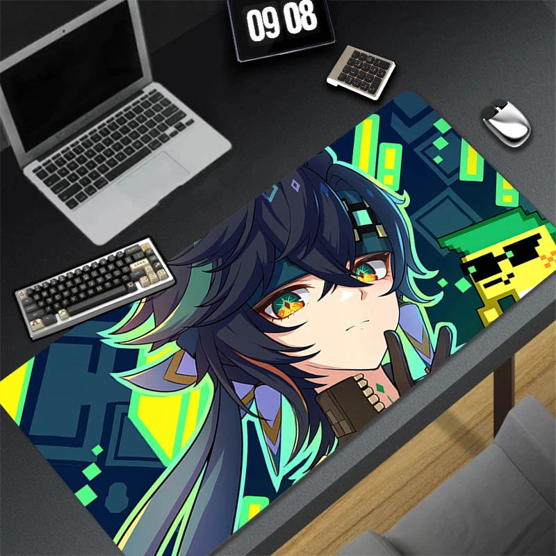 Pattern Gaming Accessories HD Mousepad Office PC Mouse Pad G-genshin Impact Kinich Keyboard Pad Desk Decoracion Anime Desk Mat