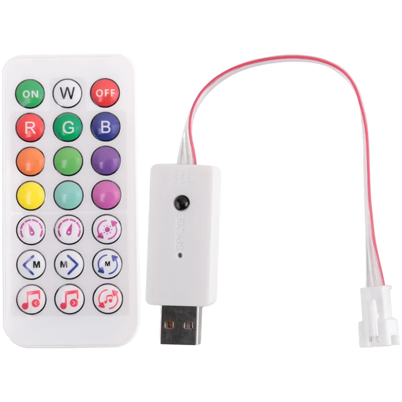 ABRB-DC5V SP620E USB Bluetooth controlador de píxeles de música parte componente RF remoto para WS2812 RGB cinta de luz Led