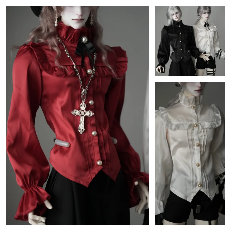 เสื้อผ้าตุ๊กตา BJD สำหรับตุ๊กตาขนาด 1/4 รุ่น ID75 เสื้อเชิ้ตผูกเชือก เสื้อผ้าตุ๊กตา อุปกรณ์เสริม (เฉพาะเสื้อ ไม่รวมตุ๊กตา)
