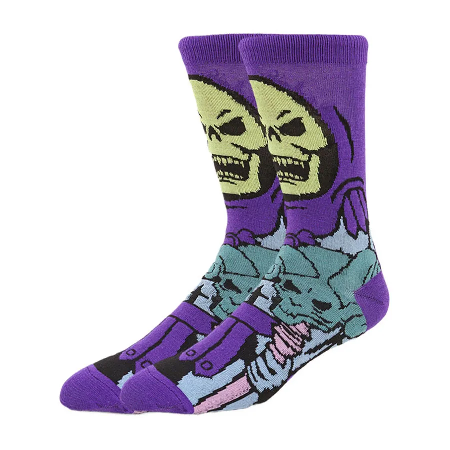 10/20/30 Pasang Kaus Kaki Kartun Anime Pria Wanita Warna Acak Kaus Kaki Lucu Unik Natal Halloween