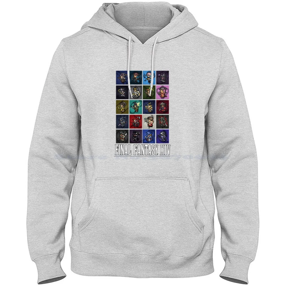 Final Fantasy Xiv 14-All Jobs Pixel Sprite 100% Pure Cotton Hoodie Tshirt Pixelart Pixel Art Sprites Gaming Square Enix