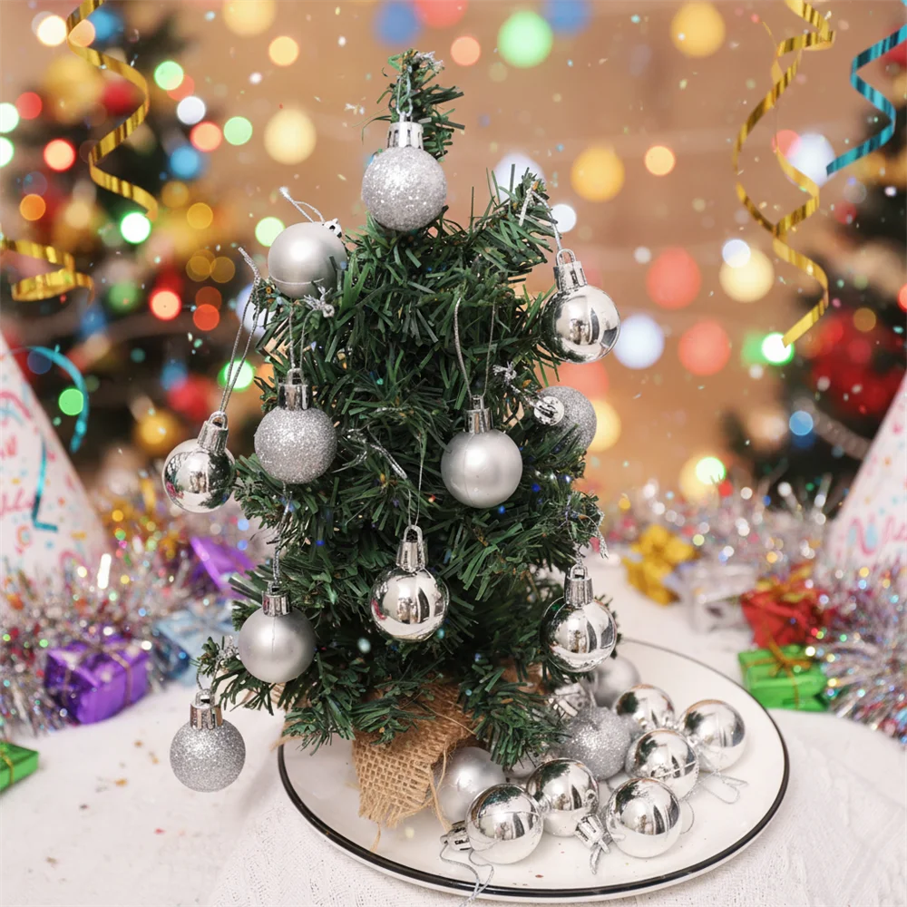 Kahaul 24 bunte bruchsichere Weihnachtskugeln zum Aufhängen, Ornamente, Weihnachtsbaumdekoration für Weihnachten, Hochzeit, Party, Dekoration, Neujahr