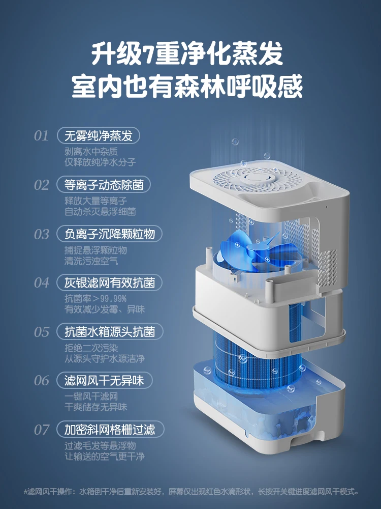 Humidificador sin niebla para el hogar, dormitorio, habitación con aire acondicionado, humidificación interior, difusor, humidificador de aire