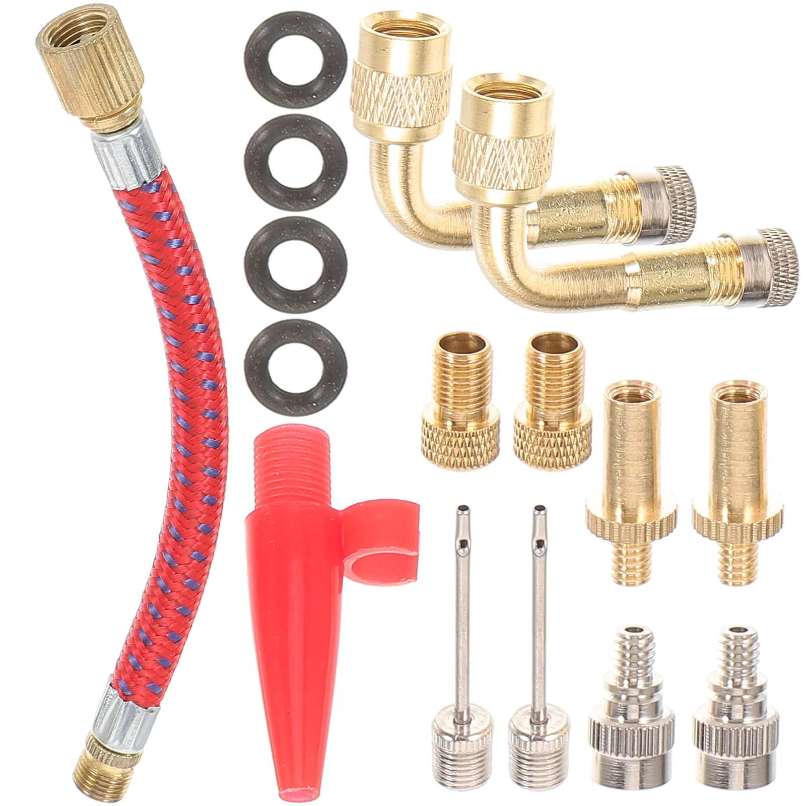 

Bicycle Pump Set 16-piece Bag Car Air Input Connector Accessories Bike Tire Inflation Accessory Ball Needles