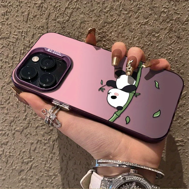 لطيف الكرتون الباندا النساء فتاة متجمد قضية الهاتف المحمول للصدمات المضادة للانزلاق مناسبة آيفون 16 11 15 14 13 12 برو ماكس زائد