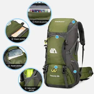 50L Travel Backpack Camp Camp Saco for Men Great Walking Bag Tree Tour DwaterProof Water Sports Outdoors Climbing Mountain Saco 10 Main Sales Backpack 50 L - №10