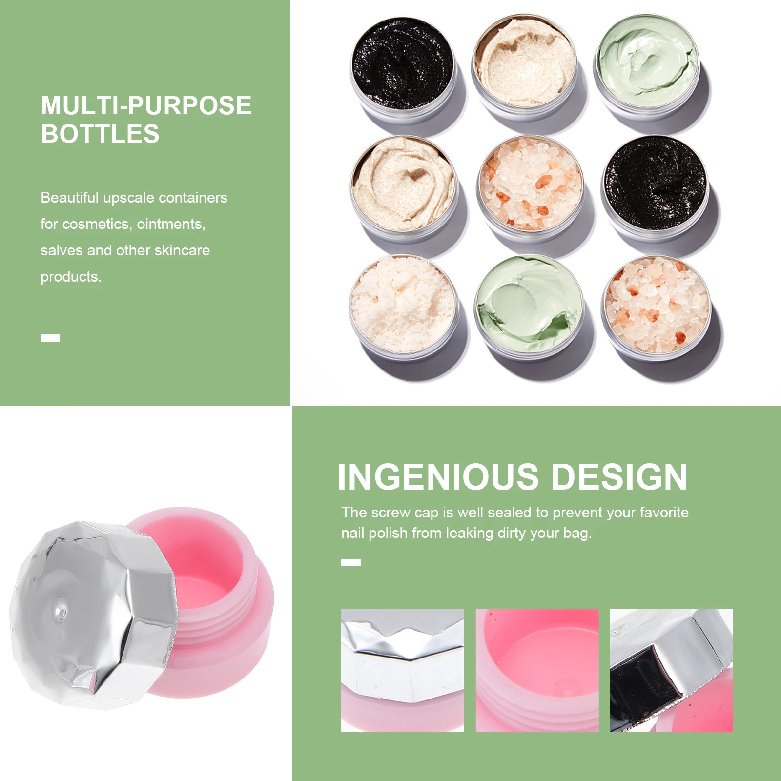 4 個ミニマニキュアボトルジェルジャー空の容器軽量トラベルクリーム収納プラスチック詰め替え可能なネイルグルー