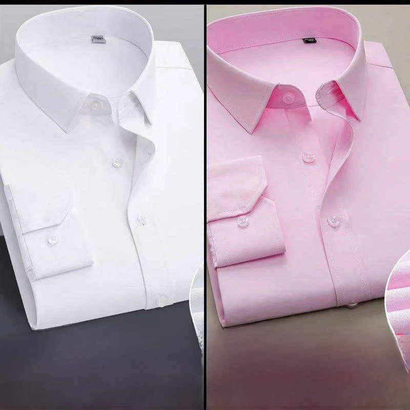 Business Casual Slim Fit Long Sleeve Shirt Men's Spring Summer Fashionable Shirt Jacket Polyester Fiber Youthful Style