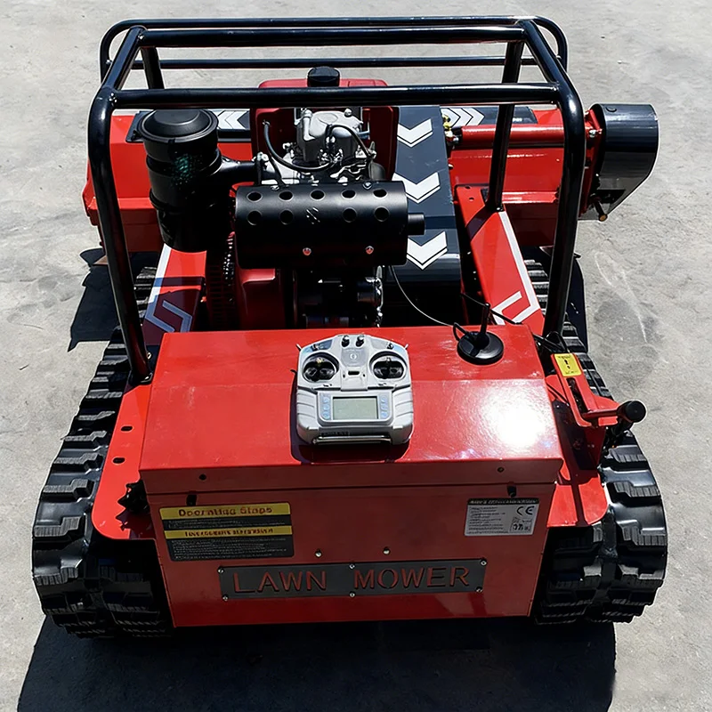 Custom-designed 80cm 100cm 120cm Working Width Remote-controlled Tracked Lawn Mower Suitable for Farms and Gardens