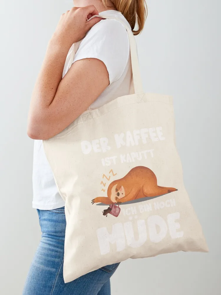 

Faultier Kaffee Kaputt Ich Bin Müde Büro Geschenk Morgenuffel Tote Bag custom bags Women's shopper bag