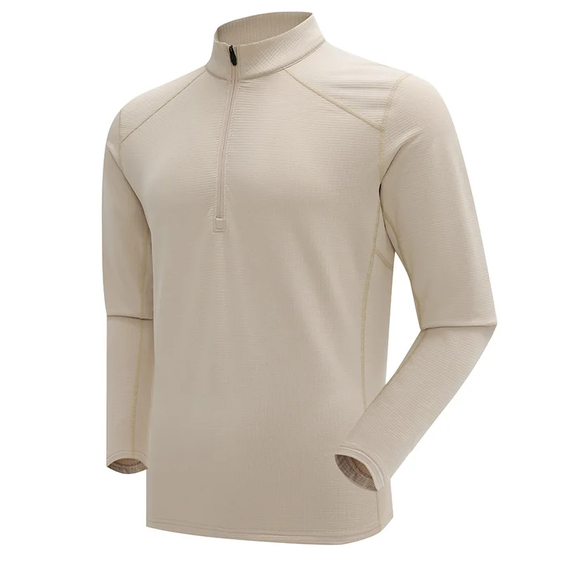 

Men's Thermal Grid Fleece 1/4 Zip Stand Collar Long Sleeve Running Shirt for Winter Marathon Training Sports Cycling Gym Fitness