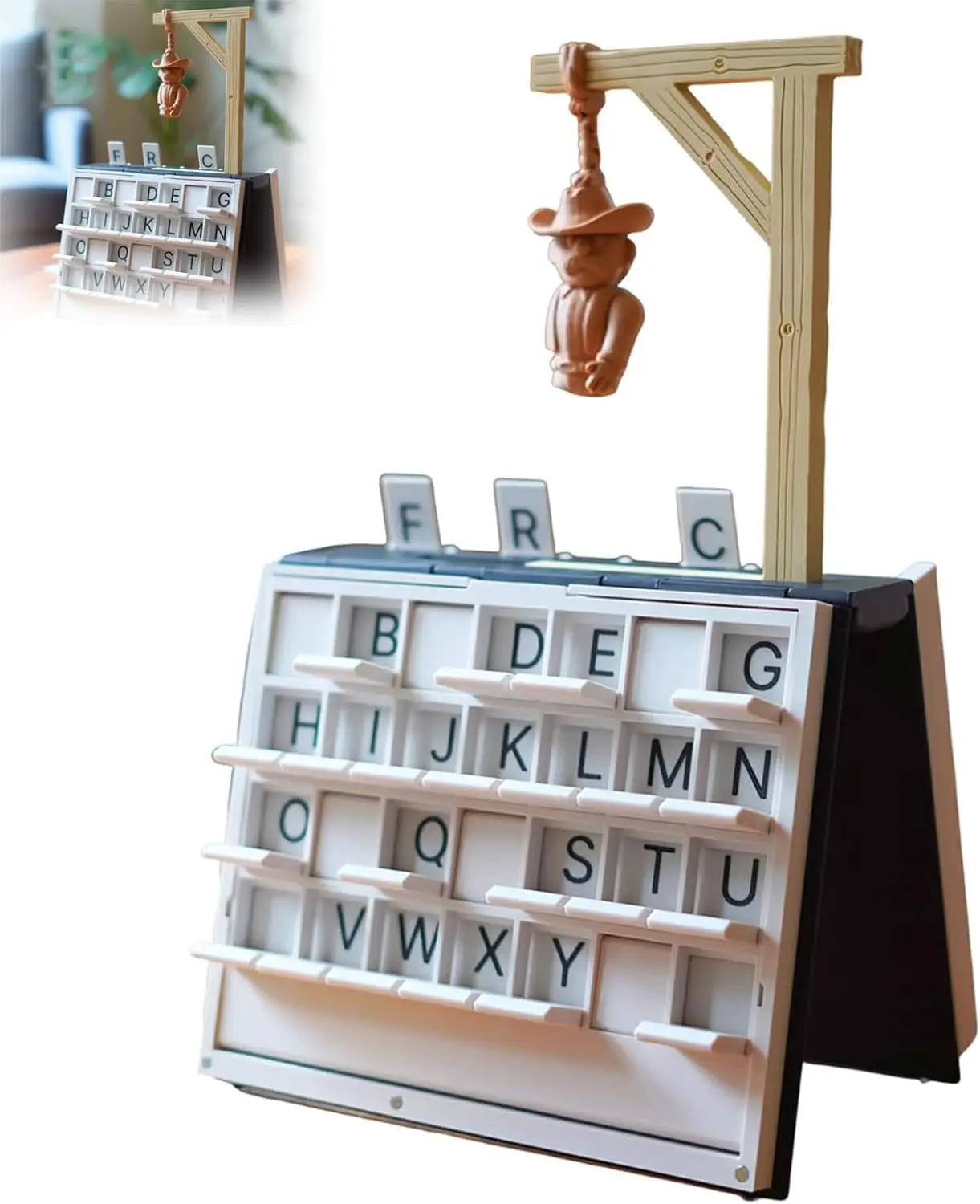 Настольная игра PlayBook Hangman Vocabulary Spelling Challenge в портативном дизайне для взрослых, белая, А-цвет