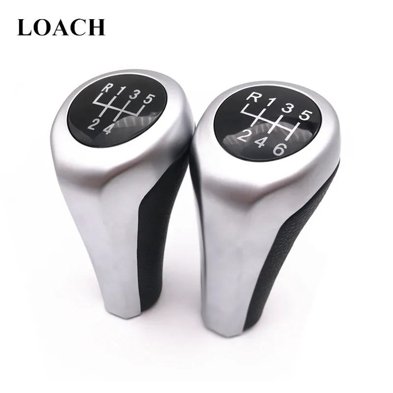 Matte Silver Leather Gear Shift Knob For BMW 1 3 5 6 Series E30 E36 E39 E46 X5 E53 E60 E63 X3 E83 X1 E84 E90 E91 Pen Arm Ball