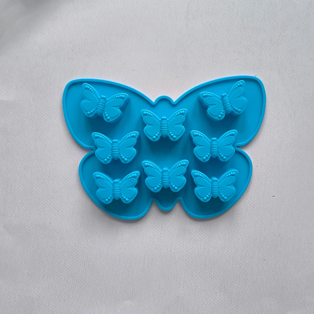 1pc 8 Cavity Butterfly Silicone Candy Mold Fondant Mold For DIY Pudding Chocolate Jelly Biscuit Desserts Ice Cube Gum