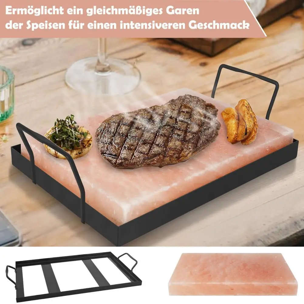 Reusable Salt Stone Heavy Duty Salt Stone Grilling Rack Non-stick Heat Resistant Bbq Grill Holder Easy to Clean for Outdoor