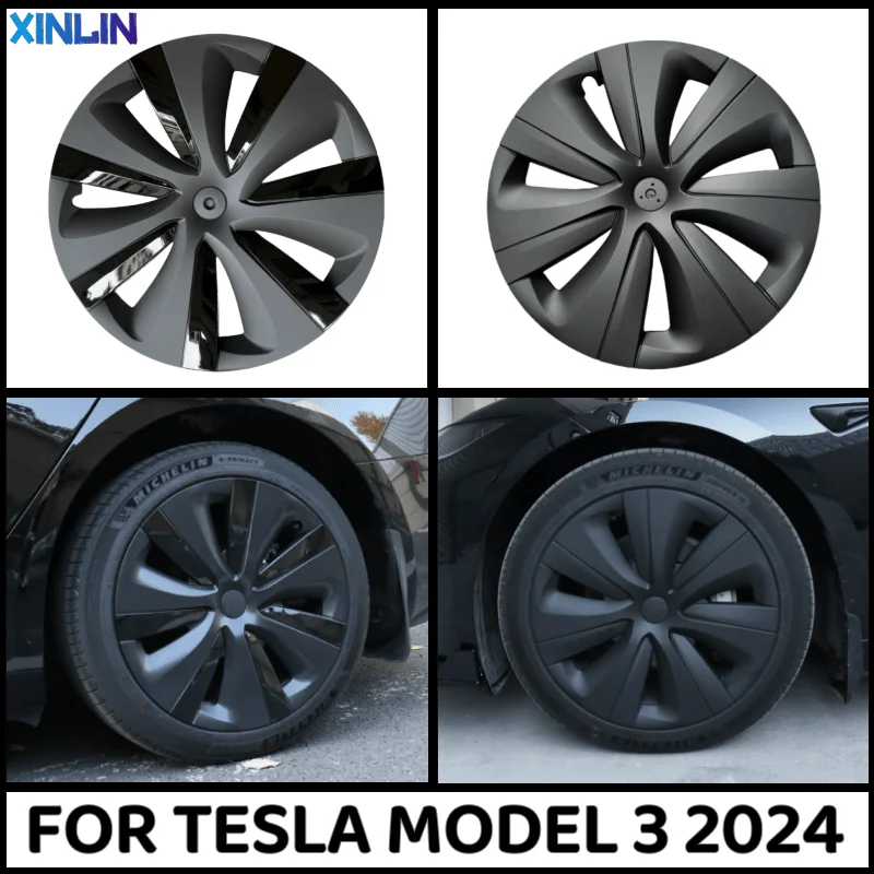 

4PCS HubCap for Tesla Model 3 Highland Performance Replacement Wheel Cap Automobile Full Rim Cover 18 Inch Accessories 2024