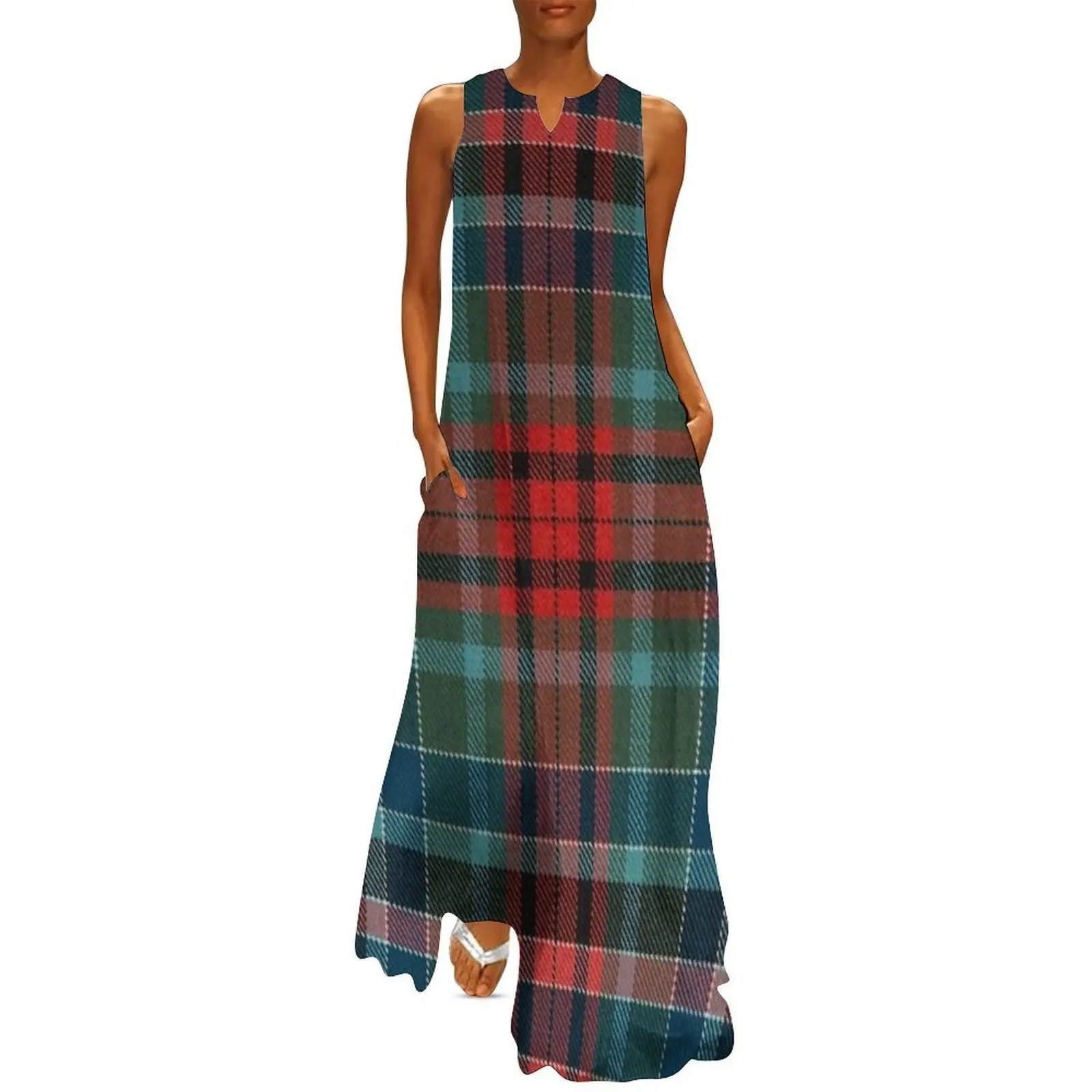 

Gordon Red Scottish Tartan Long Dress sexy dress summer clothes wedding guest dress 2025 Beachwear