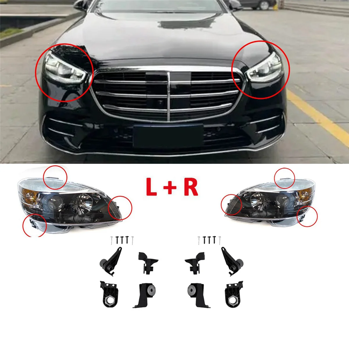 ABQA-اليمين العلوي قوس جبل إصلاح أطقم A2238208404 لمرسيدس بنز S الفئة W223 2021-2024 S350 S400 S450 S500 S650 #3