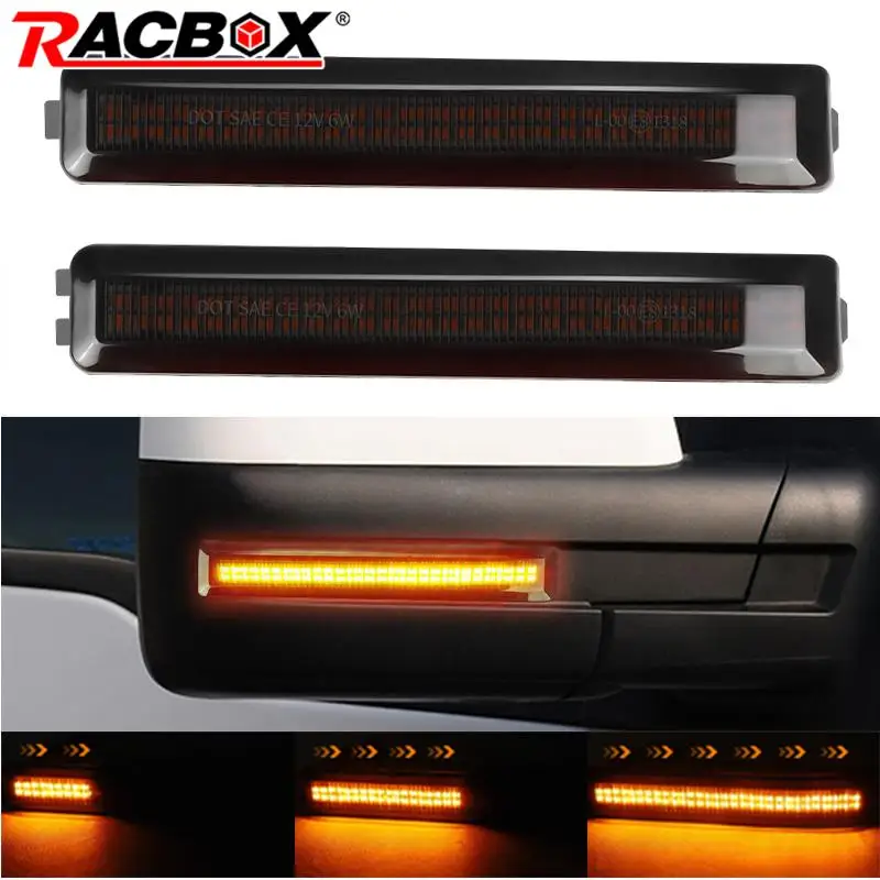 LED Rearview Mirror Lamp For Ford F150 Raptor Dynamic Flowing Turn Signal Light Indicator Lamp Amber Running Light Car Accessory