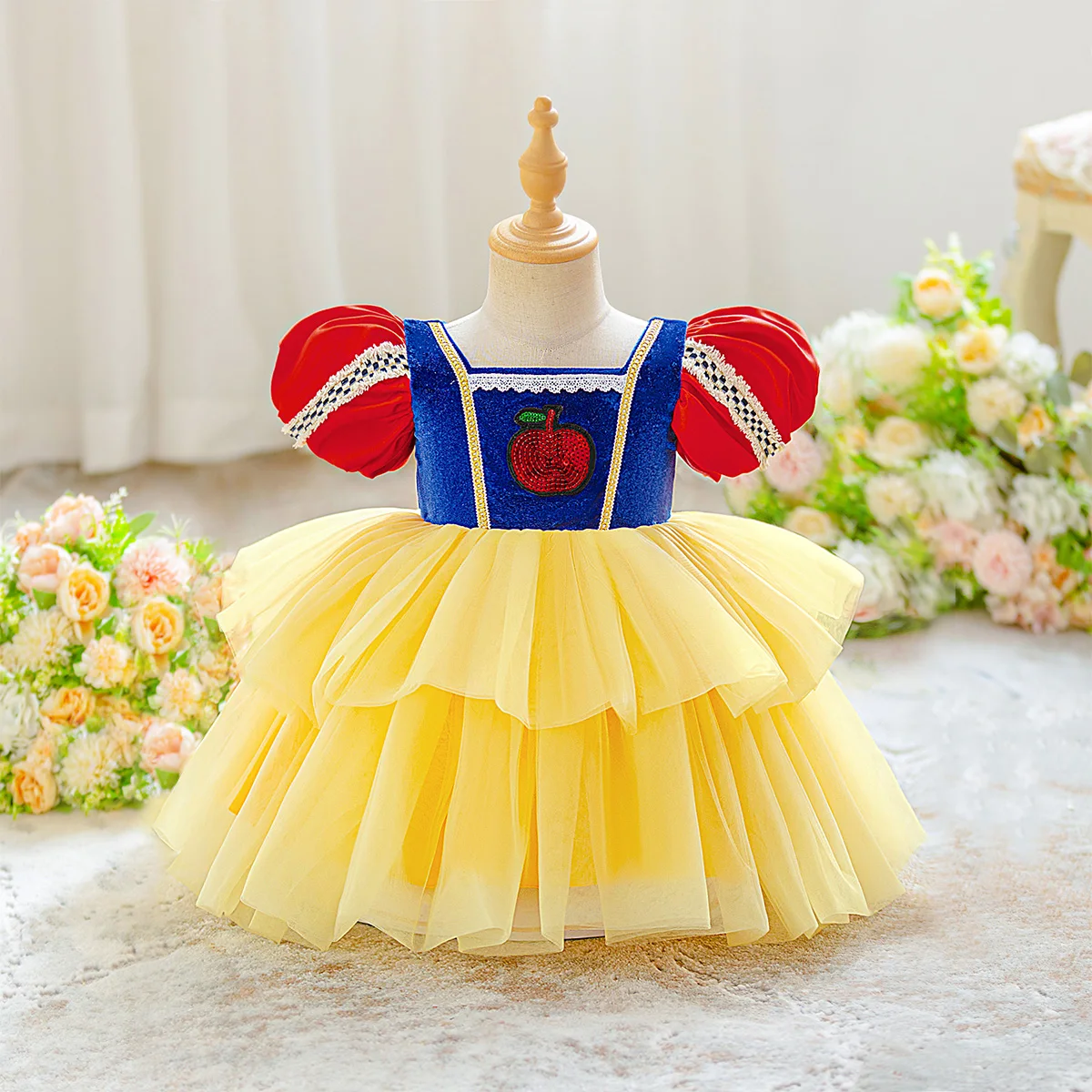 Maid Snow Princess Baby Party Girls Dress Carnival Halloween Christmas Costume Wedding Birthday Prom Dress Wedding Child Clothes