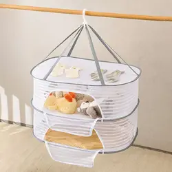 1-3 Layers Drying Net Herb Dryer Mesh Vegetable Food Fish Hanging Drying Rack Clothes Dry Net Flowers Buds Plants Organizer