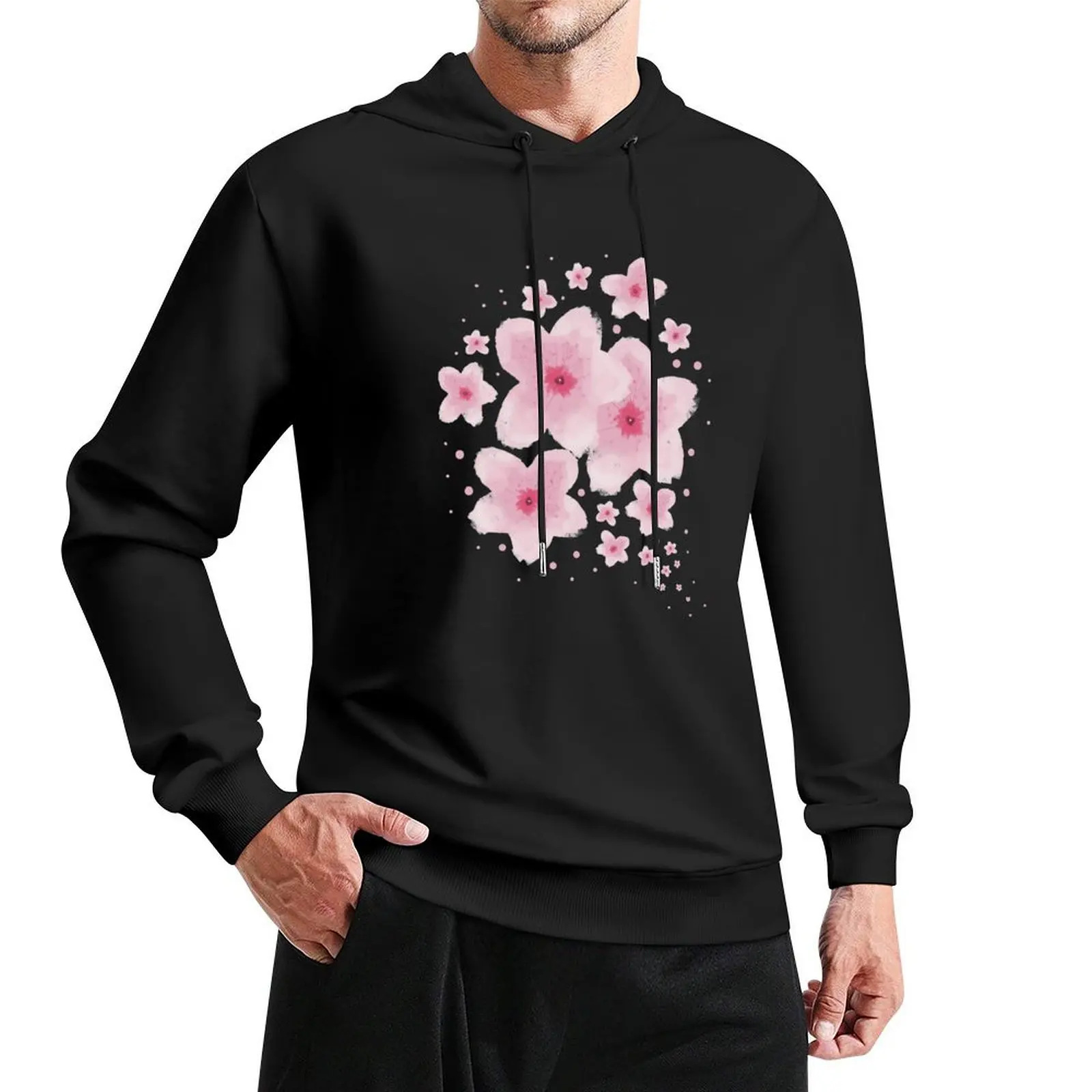 

Cherry Blossom Painted Pullover Hoodie anime clothes clothes for men male clothes new in hoodies and blouses