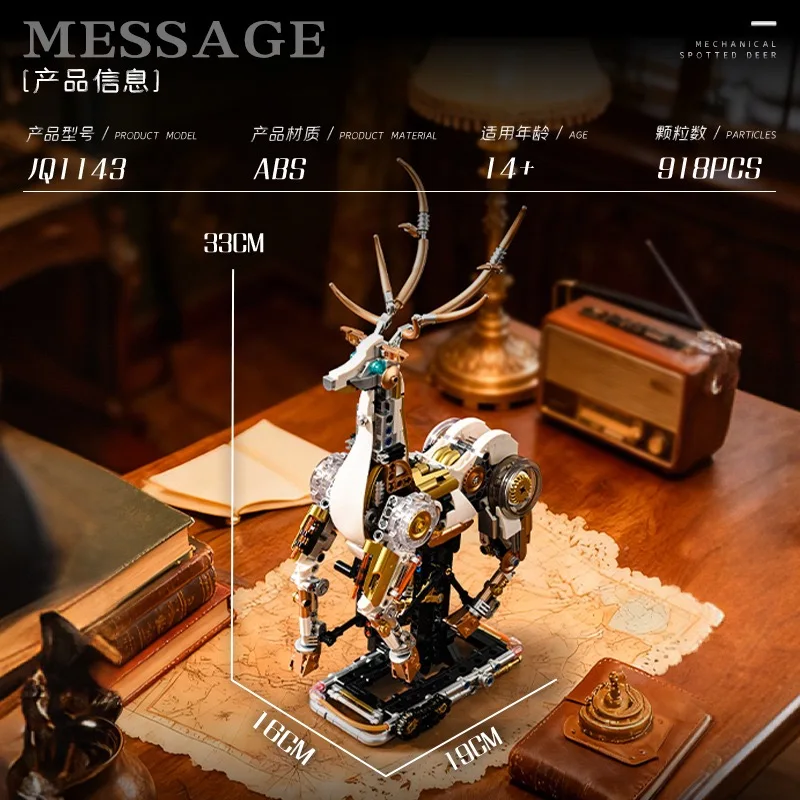 918 stücke Erstaunliche Natur Tier Serie Montage Bausteine MOC Cyber Mechanische Deer Modell Kreative kinder Spielzeug Geschenk