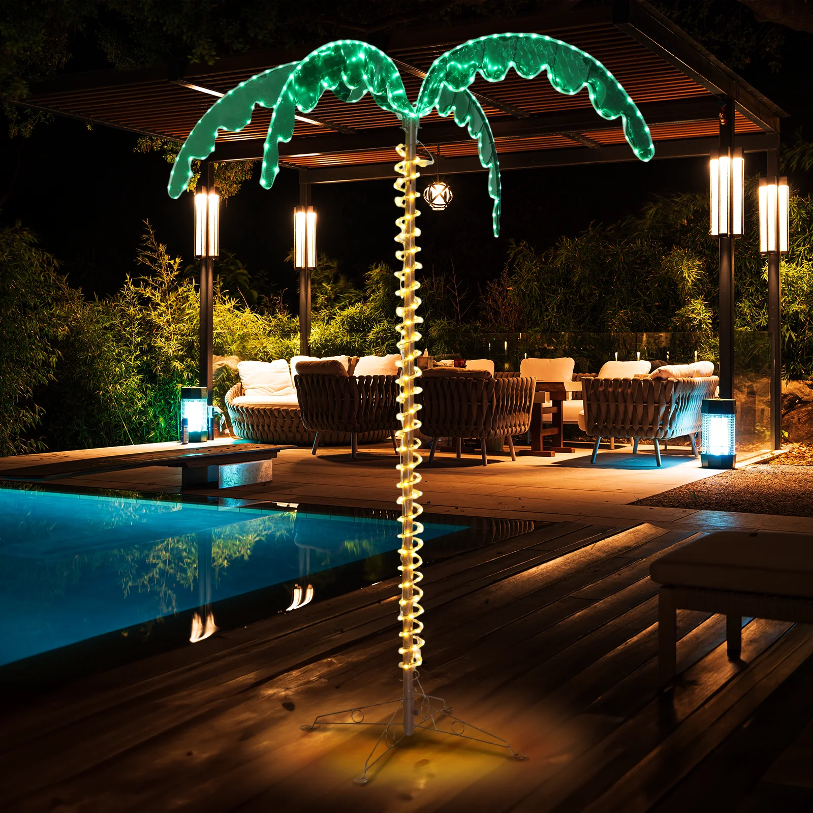 

7ft 306 Lights 31V 6W Coconut Tree Lights Garden Tree Lights Decoration