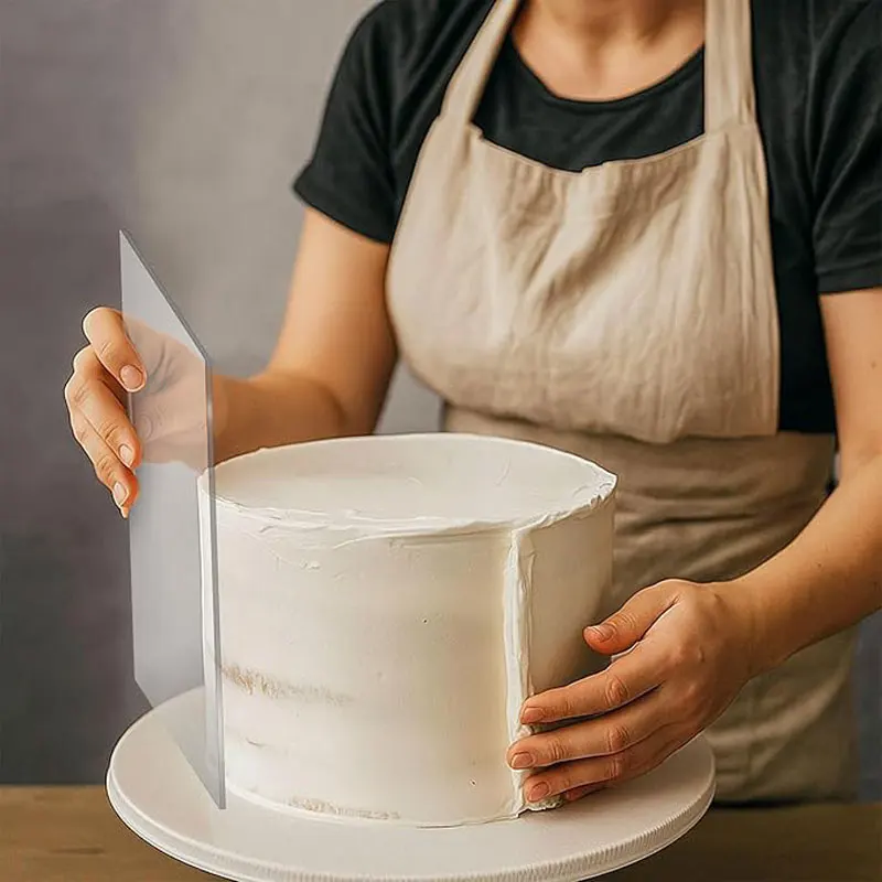11.81 and 7.87 Inch Large Transparent Acrylic Cake Scrapers Are Smoother Rectangular Home That Tools Kitchen Accessories - view 2