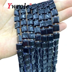 5x10mm Flat Square Natural Stone AA Black Agates Loose Spacer Beads for Jewelry Making Diy Bracelet Charms Accessories