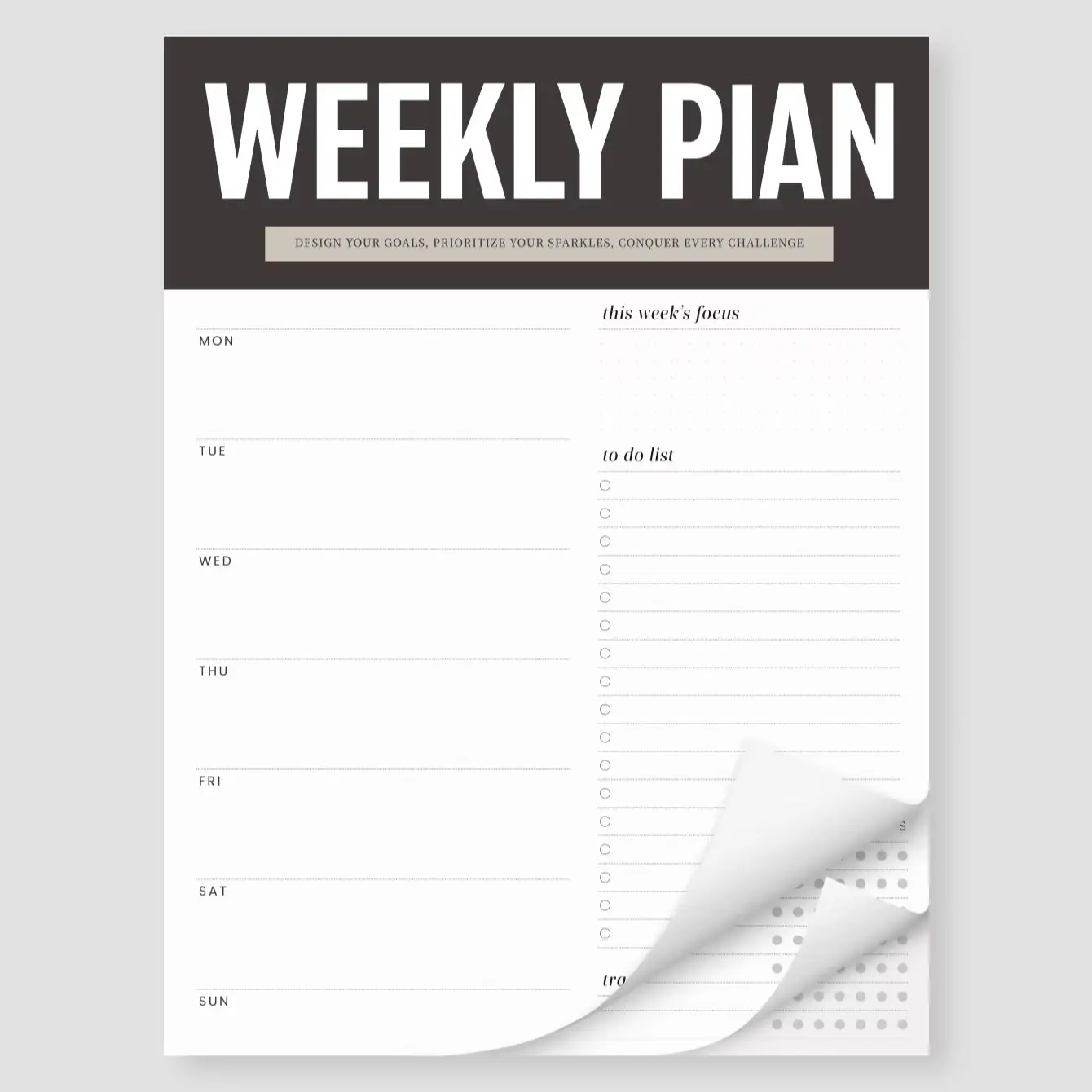 Weekly Planner Notepad, Undated A4 Desk Pad with to Do List & Habit Tracker for Home Office School