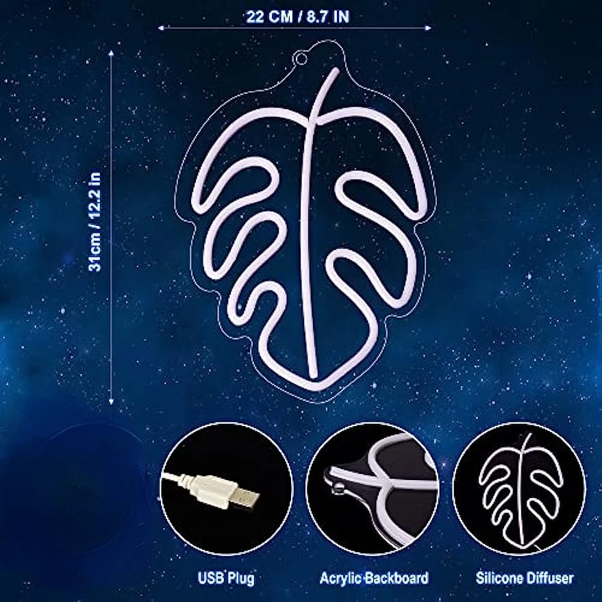 الأخضر ورقة النيون تسجيل KUshopfast Turtleback الخيزران LED ضوء الليل لغرفة ديكور تضيء علامات ل جدار ديكور هدايا أضواء النيون #5