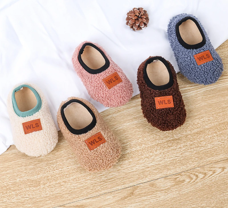 Winter Children Floor Baby Slippers Infant Toddler Plush Warm Boys Girl Soft Anti-slip Indoor School Kids Shoes