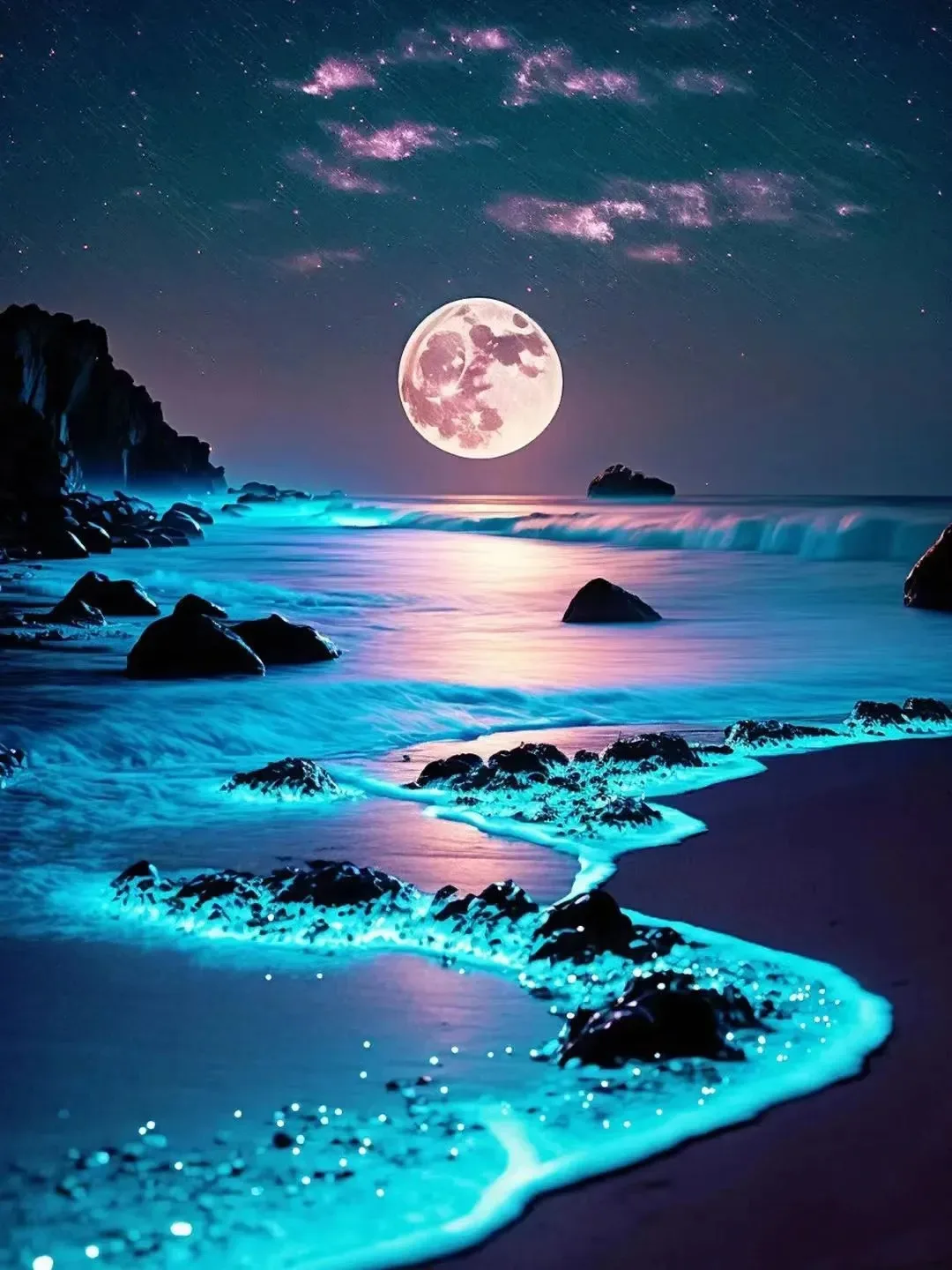 

500/1000/1200/2000PCS Puzzles for Adults Moon Seaside Landscape Jigsaw Puzzles Home Decoration Gift Frameless