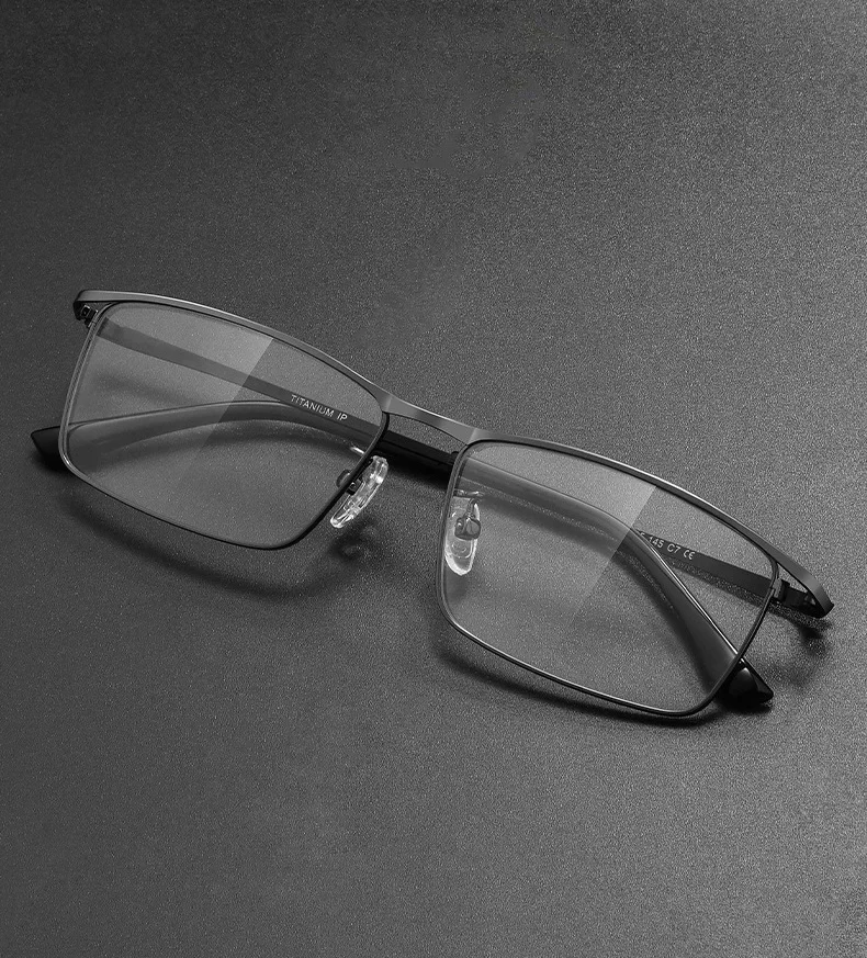 Ultraleichte Business-Brille aus Titanlegierung mit IP-Galvanisierung, Vollrand-Brillengestell für Herren, für Kurzsichtigkeit, Lesebrille, verschreibungspflichtige Brillen – Detail 8