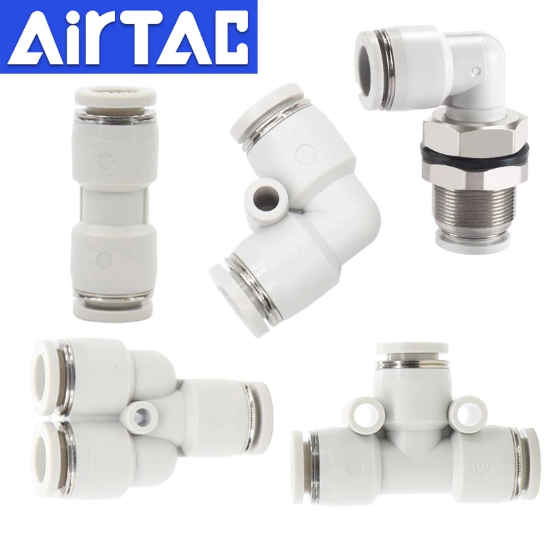 

AirTAC PU PV PE PY PM PZA PLM Straight Bulkhead Union Tee Elbow Cross 4 6 8 10 12mm One Touch TubeConnector Pneumatic Fitting