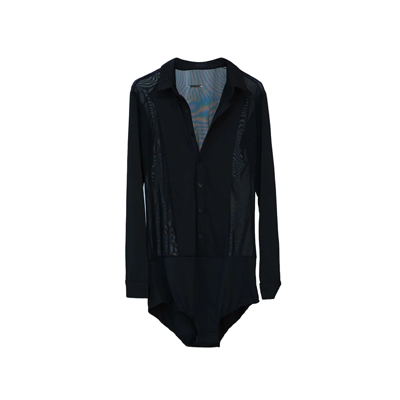 Latin Dance Herenkleding Lange Mouw Zwart Shirt Mannelijke Ballroom Tango Dansen Outfit Wit Tops Volwassen Latin Training Wear 7681