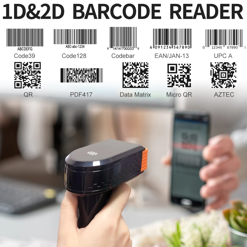 GTCODESTAR 2D Handheld Barcode Reader QR Code Scanner Wired Barcode Scanner USB QR Code Reader for Supermarket Scanning Gun