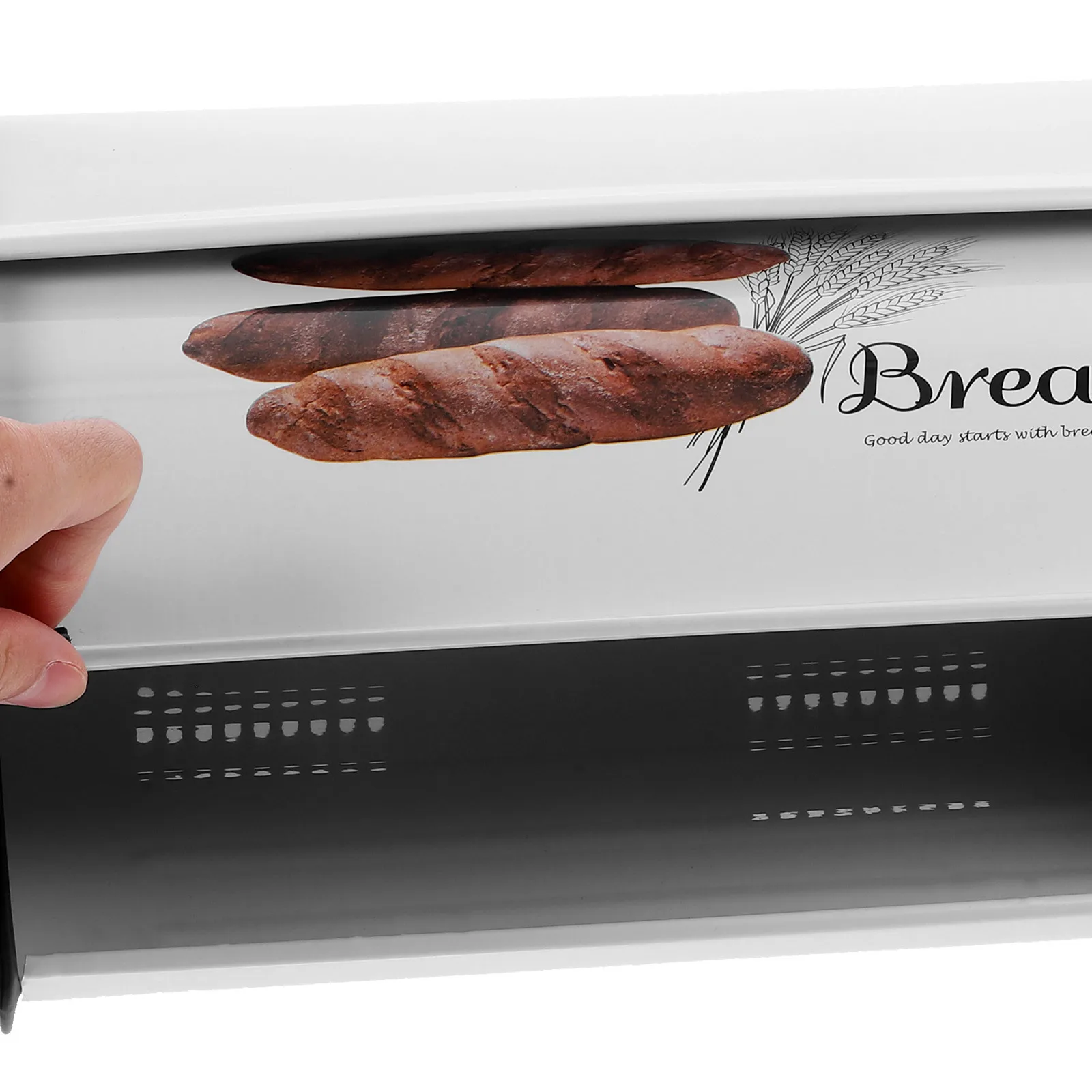 

Iron Bread Box Multi-Functional Kitchen Storage Container Retro Style Airtight Seal Counter Organizer Metal Bin
