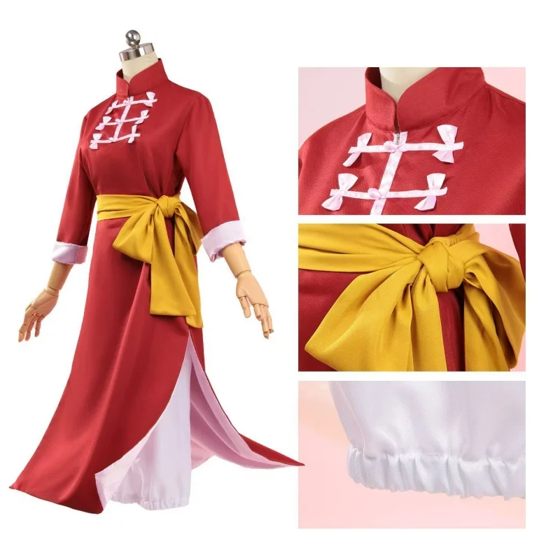 Anime Gintama Kagura Cosplay Costumes Women Kungfu Suit The Decision of Gintama Kagura VS Sakata Duel Costume Kagura Wig Headwer