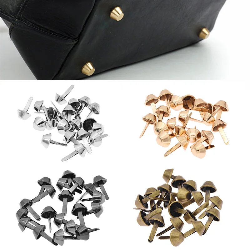 20pcs 12mm Metal Bag Feet Rivets Studs Pierced For DIY Craft Purse Handbag Leather Decoration Accessories