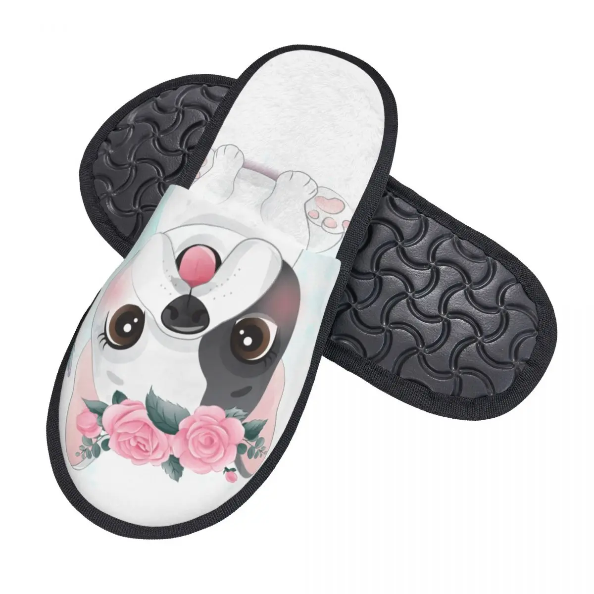 Kawaii Cute French Bulldog Puppy Men Women Furry slippers Leisure pantoufle homme Home slippers