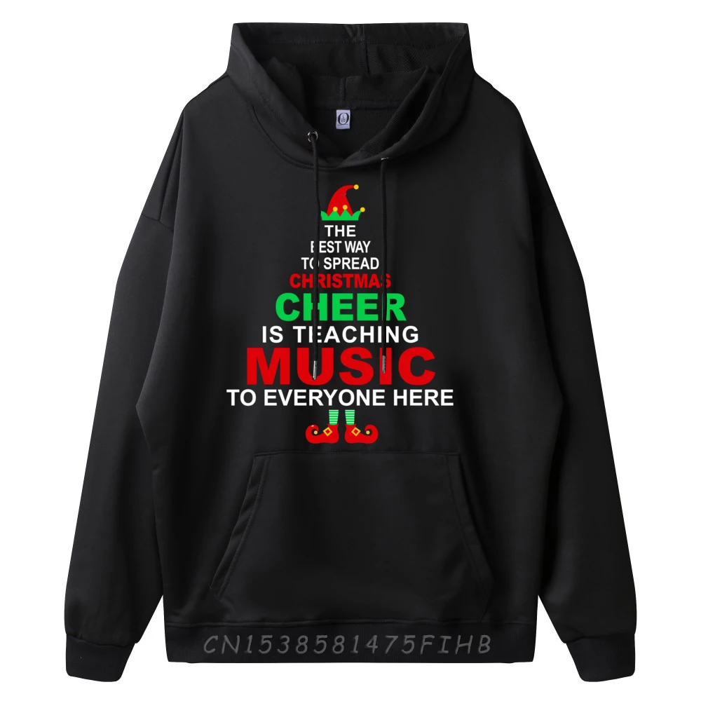 Music Teacher Christmas Hoodie Elf Cheer Designer Clothes Men Hoodie Homme Christmas Sweater Pullover