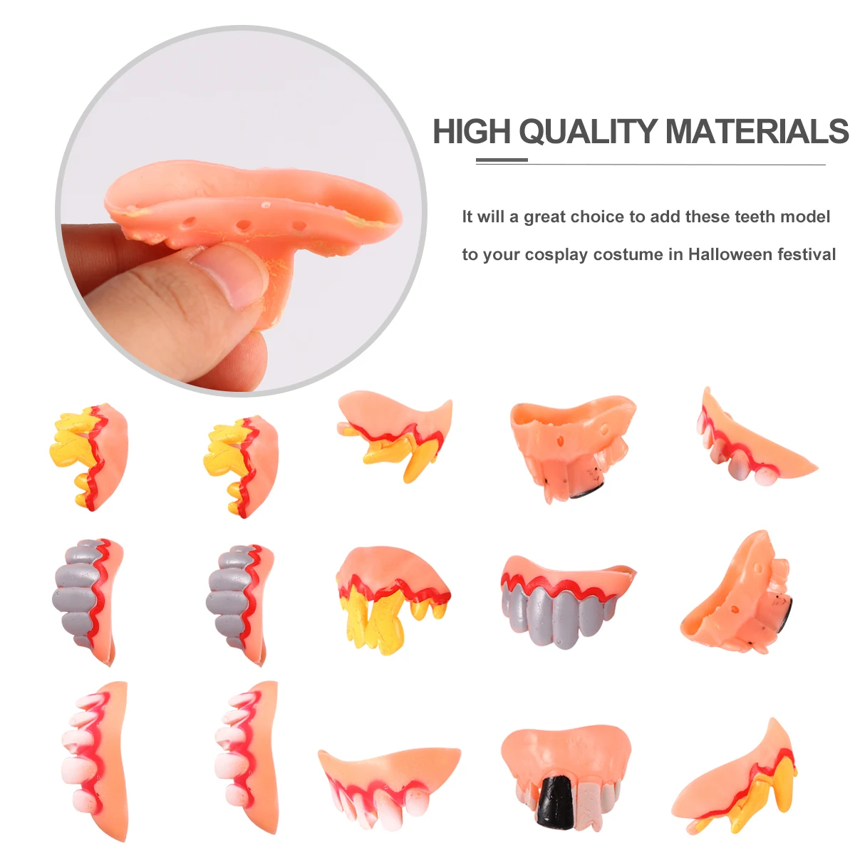 20 pezzi denti gel di silice protesi modello bomboniere di Halloween cosplay bomboniere di Halloween uso di oggetti di scena