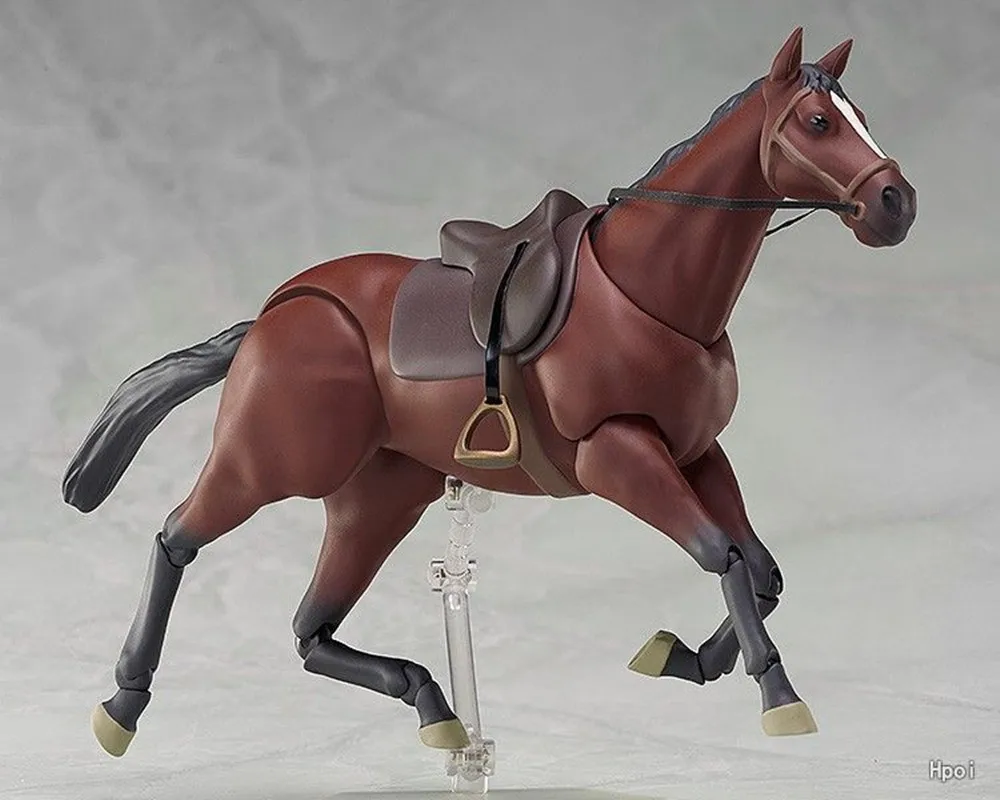 Anime Paard 246 wit en bruin PVC action karakter model speelgoed die kan spelen met Kuncan's lichaam Action Figure Model Speelgoed 16 cm