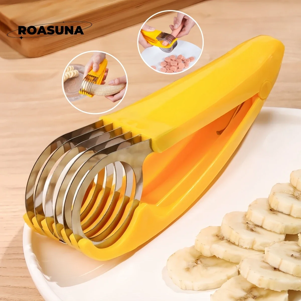 Ekologiczna krajalnica do bananów: wysokiej jakości plastikowe narzędzie kuchenne do owoców i warzyw - idealne do krojenia, krojenia ogórków i nie tylko